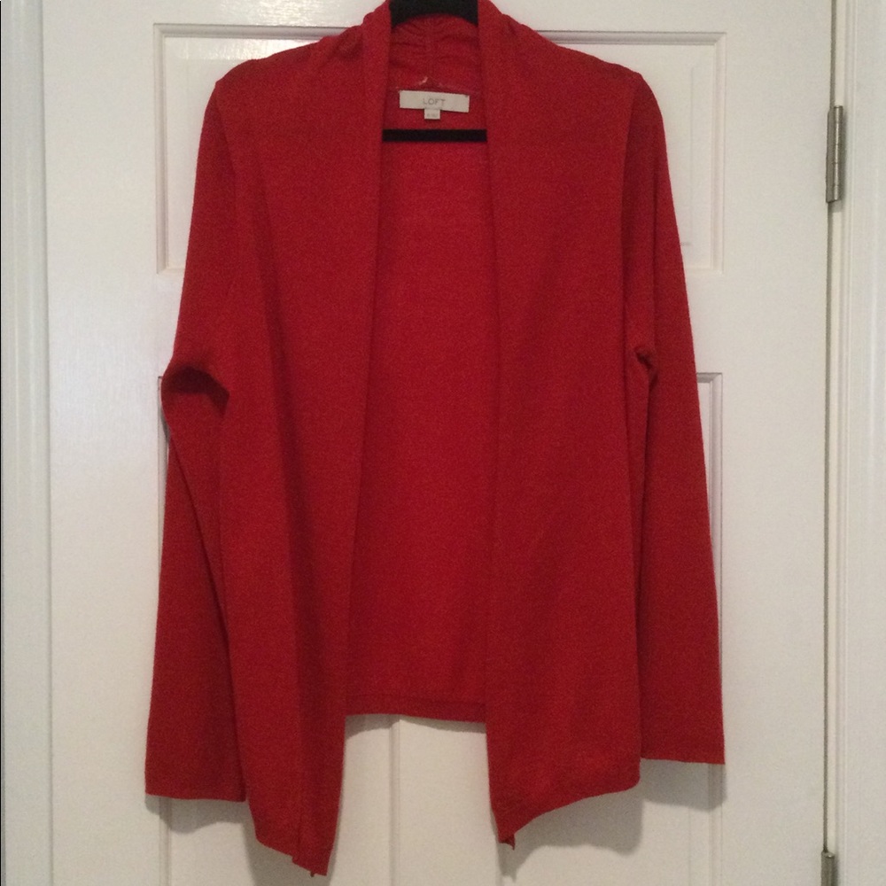 🌼SALE 3 for $18🌼 LOFT gorgeous, soft, red, open cardigan